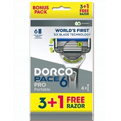 Станок для бритья с несъемной головкой DORCO PACE-6 PRO (4 шт.), SXE 100-4P