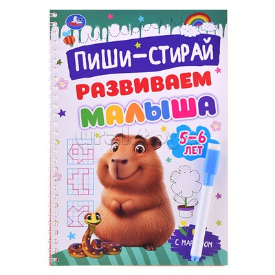 Развиваем малыша. 5-6 лет. Пиши-стирай. Прописи на спирали с маркером.