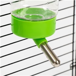 Поилка для клетки, 500 мл, 9×6.5×23 см, зелёная