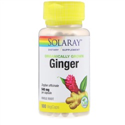 Solaray, Organically Grown Ginger, 540 mg, 100 VegCaps