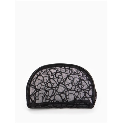 Косметичка полукруглая Black beauty, на молнии, чёрная