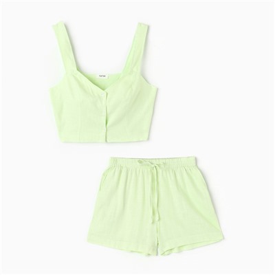 Пижама женская (топ, шорты) KAFTAN Lime series, размер 44-46