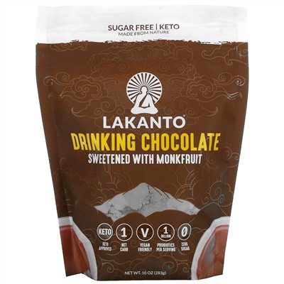 Lakanto, Drinking Chocolate Sweetened with Monk Fruit, 10 oz (283 g)