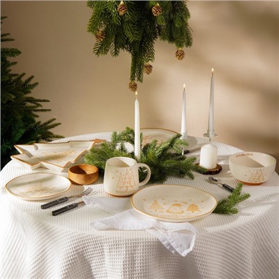 Салатник SL Home «С Новым Годом», 850 мл, d=15.5 см, керамика, белый