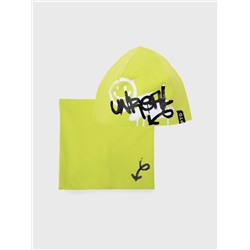 Комплект трикотажный для девочек: шапка, снуд