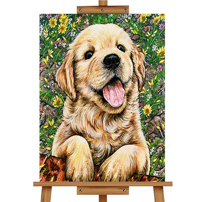 Набор для рисования "Картина по номерам 30х20 см.  Забавный щенок"