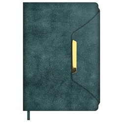 Ежедневник недатированный А5 320 стр. 70610 "СПИЛОК ДЕЛАВЭ БИРЮЗОВЫЙ" кожзам, магнитный клапан Феникс