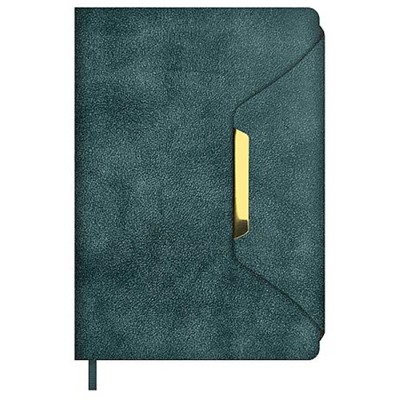 Ежедневник недатированный А5 320 стр. 70610 "СПИЛОК ДЕЛАВЭ БИРЮЗОВЫЙ" кожзам, магнитный клапан Феникс