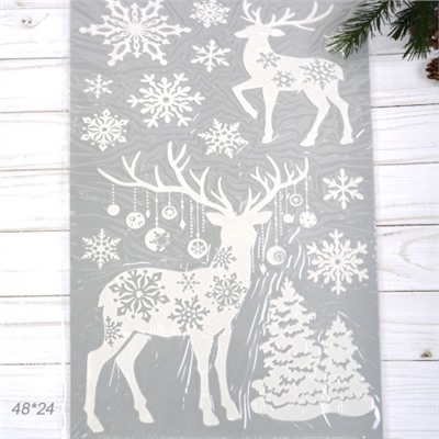 Наклейка новогодняя 48х24 / 610-255/уп 12/300/