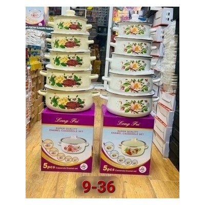 Набор эмалированных кастрюль 5шт #22912231