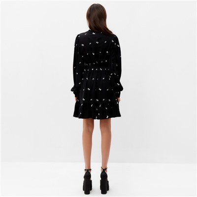 Платье мини женское с завязками MIST, размер 50, чёрное