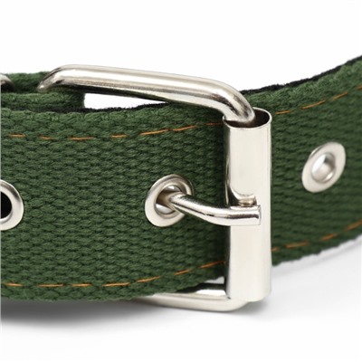 Брезентовый ошейник, 72×3.5 см, двухслойный, цвет хаки