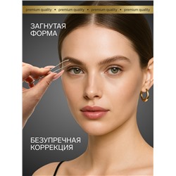 УЦЕНКА Пинцет №3 PREMIUM скошенный широкий 8,5*0,7см лого QF серебр блистер QF