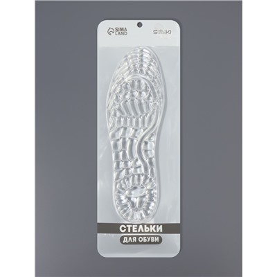 Стельки для обуви, универсальные, силиконовые, на клеевой основе, р-р RU до 48 (р-р Пр-ля до 46), 30 см, пара, прозрачные