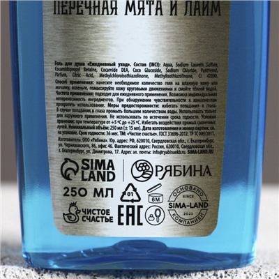 Подарочный набор новогодний «Лучшему мужику», гель для душа 250 мл и мочалка для тела, Чистое счастье