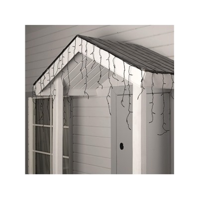 Гирлянда «Бахрома» 4×0.6 м, IP44, тёмная нить, 180 LED, свечение белое, 8 режимов, 220 В