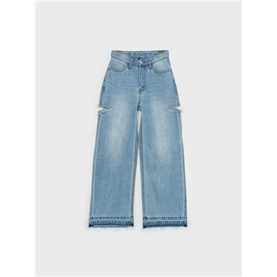 Брюки текстильные джинсовые для девочек