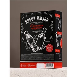 Подарочный набор «Яркой жизни», гель для душа виски и кола, 2×250 мл, камни для виски, Чистое счастье