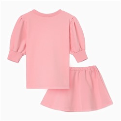Комплект для девочки (свитшот и юбка) MINAKU, розовый, рост 134 см