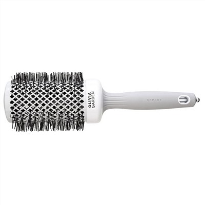 Olivia Garden Термобрашинг для укладки волос / Expert Blowout Shine White & Grey, 55 мм, бело-серый