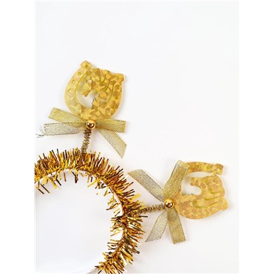 Ободок карнавальный новогодний «Лошадка», золотой