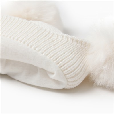 Шапка утепленная «Крошка Я», размер 48-50, молочная