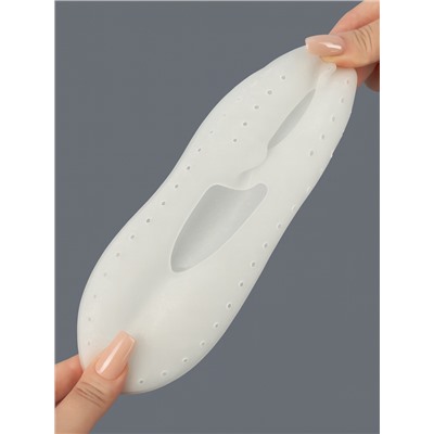 Носочки для педикюра, силиконовые, с лямкой, универсальный размер, 18×9 см, белые