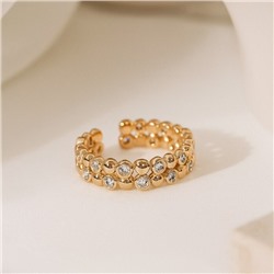 Кольцо 16 р коллекция "Xuping" покрытие позолота, вставка: фианиты, цвет: прозрачный, арт.101.297-16