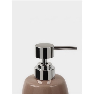 Набор для ванной SAVANNA «Вуду», 3 предмета, мыльница, дозатор для мыла, стакан, молочный