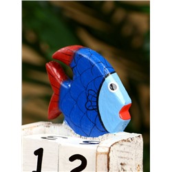 Календарь настольный «Рыбка», 7×4×10 см, дерево, сине-белый