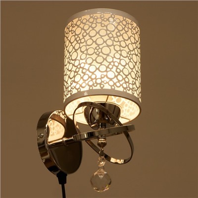 Бра с проводом 2571/1P, E27, 40 Вт, хром, 12×26 см