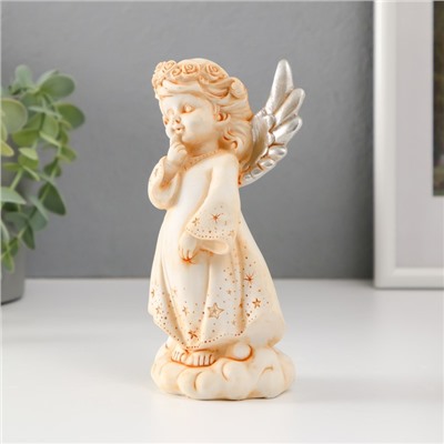 Фигурка полистоун «Ангел в звёздном платье и венке с серебристыми крыльями», 15.3 см, МИКС