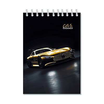 Блокнот А6 кл. 80л. "Золотое авто" на гребне