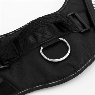 Шлейка К9, размер XXL, ОГ 95-110 см, вес 40-70 кг, мягкая, светоотражающая, чёрная