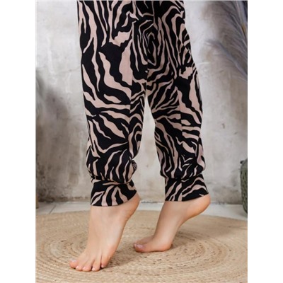 Брюки домашние БП-162 (Зебра кофе)