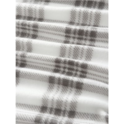 Плед флисовый «Экономь и Я. Клетка», 150×130 см, флис 160 г/м², чёрно-белый