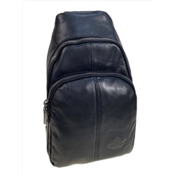 Сумка мужская через плечо из натуральной кожи, цвет черный