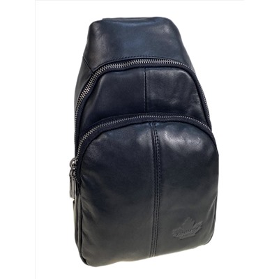Сумка мужская через плечо из натуральной кожи, цвет черный