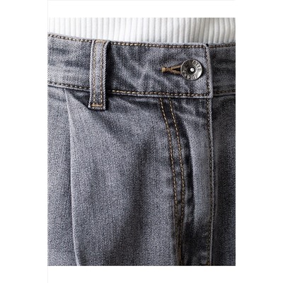 Широкие джинсы с защипами из эластичного денима VILATTE, 1230655