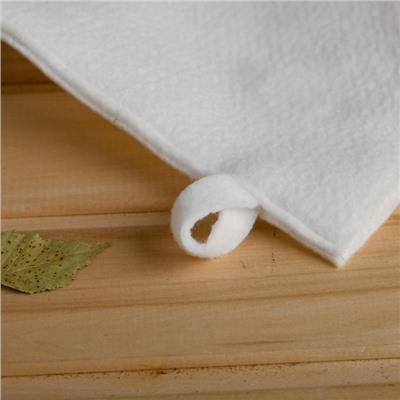 Рукавица для бани и сауны, полиэфир, белая