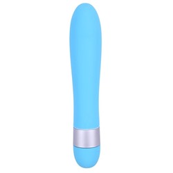 Голубой классический вибратор Precious Passion Vibrator - 17 см.
