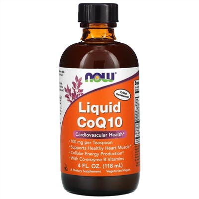 Now Foods, жидкий коэнзим Q10, 100 мг, 118 мл (4 жидк. унции)