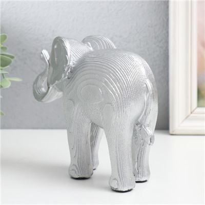 Фигурка полистоун «Серебристый слон, слои », 16×7×13.5 см