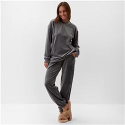 Костюм женский (свитшот, брюки) KAFTAN Plushy, размер 40-42, серый
