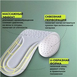Стельки для обуви EPE-пена ,дышащие,массажные,универсальные р-р 35-40,1пара