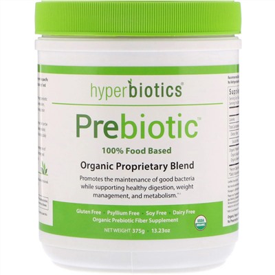 Hyperbiotics, Prebiotic, органическая патентованная смесь, 375 г (13,23 унции)