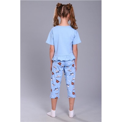 Пижама для девочки Три медведя арт. ПД-021-047 (Голубой)