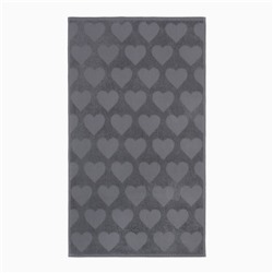 Полотенце махровое Love Life "Hearts" 70*140 см, темно-серый, 100% хл, 450 гр/м2