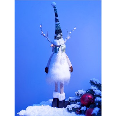 Фигура текстиль «Новогодний лосик» 58 см, 10 LED, от батареек CR2032×1, свечение тёплое белое