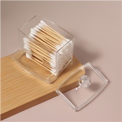Органайзер для ватных палочек, с крышкой, 9×7×10 см, прозрачный